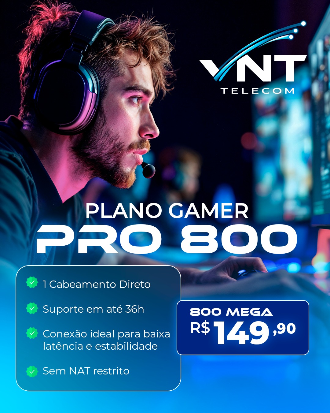 Plano Gamer Pro 800 VNT Telecom