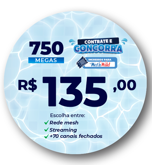 Plano de 750 Mega da VNT Telecom